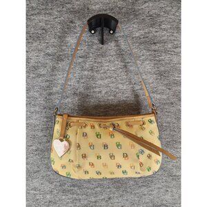 Dooney and Bourke Yellow Monogram Leather 2.5 x 6 x 10 inches Multicolor zipper